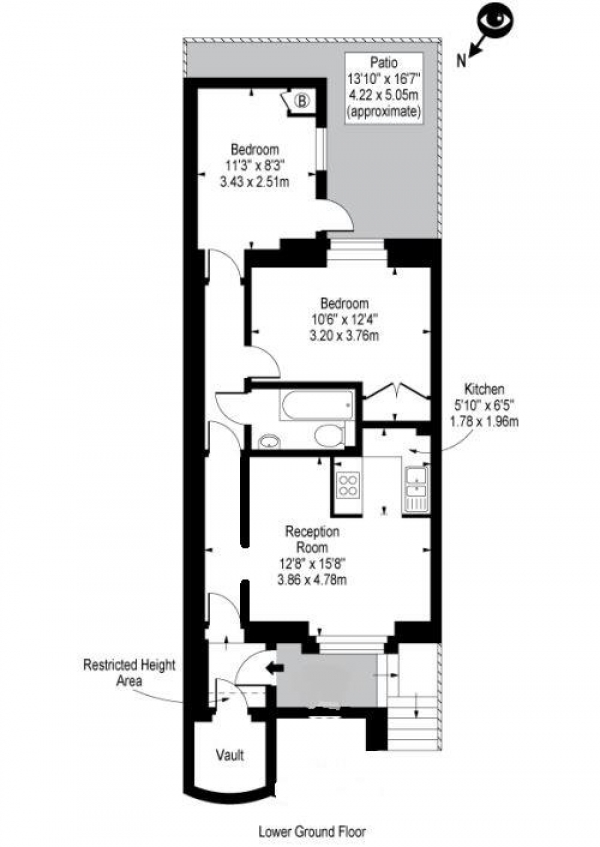 Floor Plan for 2 Bedroom Apartment for Sale in Belgrave Gardens, St John's Wood NW8, NW8, 0RE - Guide Price &pound500,000