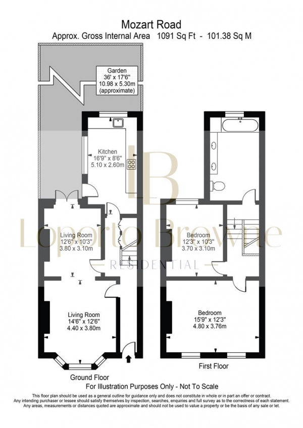 Floor Plan for 2 Bedroom Property for Sale in Mozart Street, Queens Park W10, W10, 4LA -  &pound850,000