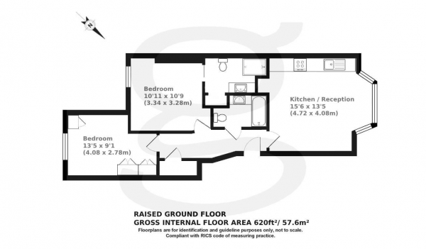 Floor Plan Image for 2 Bedroom Apartment for Sale in Belgrave Gardens, St Johns Wood NW8