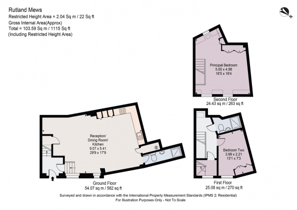 Floor Plan Image for 2 Bedroom Property for Sale in Rutland Mews, St John's Wood NW8