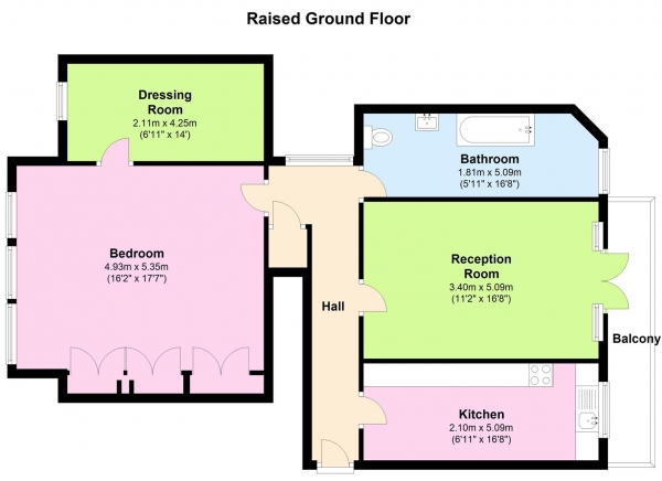 Floor Plan for 1 Bedroom Apartment to Rent in Hamilton Terrace, St John's Wood NW8, NW8, 9QY - £650 pw | £2817 pcm