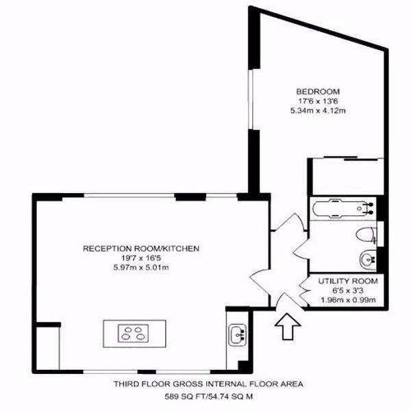 Floor Plan for 1 Bedroom Apartment to Rent in Loudoun Road, St Johns Wood, NW8, NW8, 0DH - £612 pw | £2650 pcm