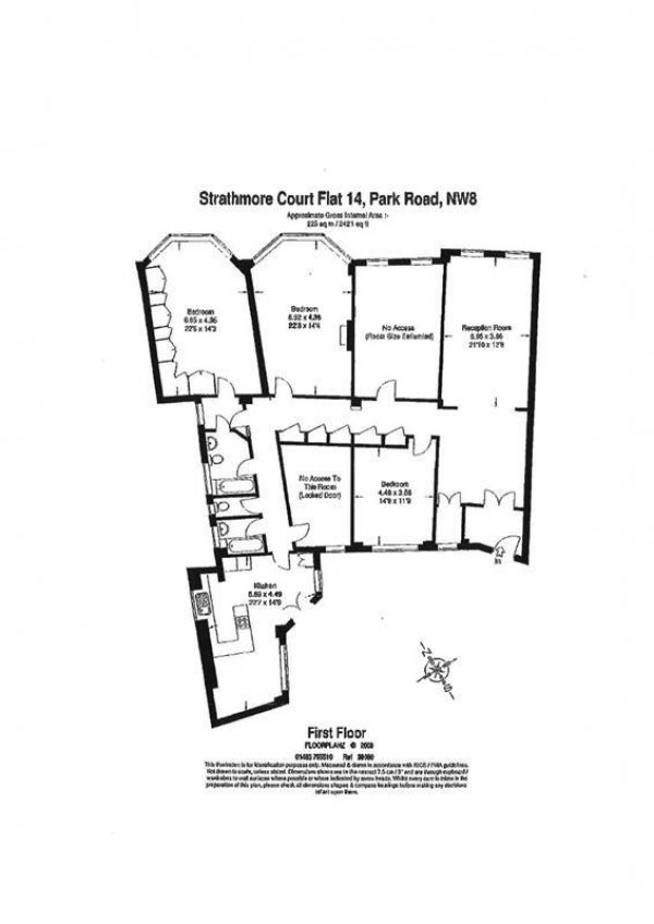 Floor Plan for 5 Bedroom Apartment to Rent in Park Road, St Johns Wood, NW8, NW8, 7HY - £1960 pw | £8493 pcm