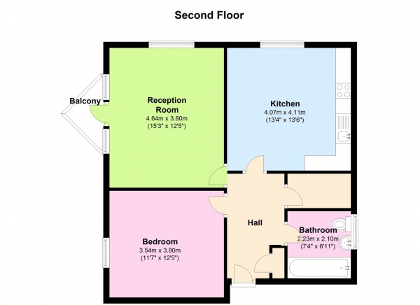 Floor Plan Image for 1 Bedroom Apartment for Sale in Greville Place, St Johns Wood, NW6