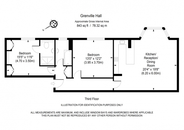 Floor Plan Image for 2 Bedroom Apartment to Rent in Greville Hall, St John's Wood NW6