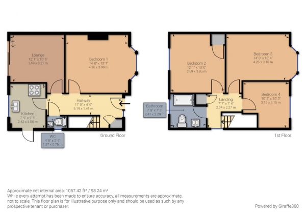 Floor Plan Image for 4 Bedroom Property to Rent in Lucraft Road, Brighton BN2 4PN