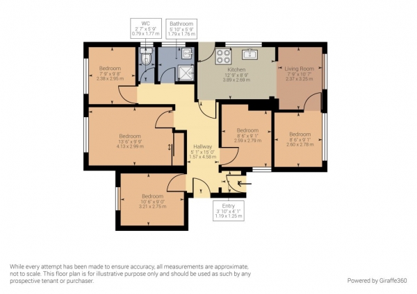 Floor Plan Image for 5 Bedroom Maisonette to Rent in Wolverstone Drive, Brighton,BN1 7FB