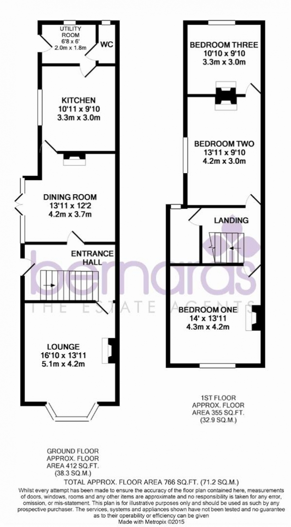 Floor Plan Image for 3 Bedroom End of Terrace House to Rent in Balfour Road, North End, Portsmouth