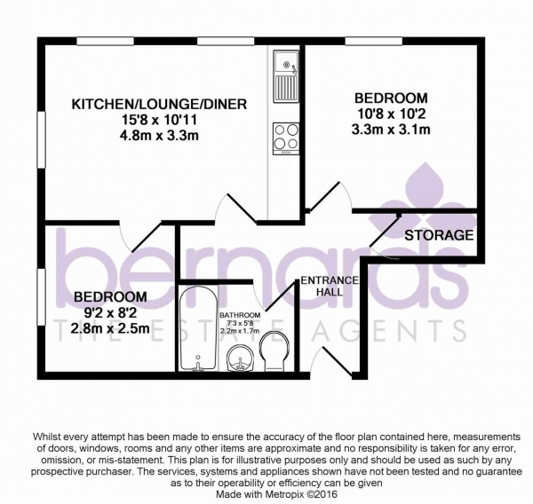 Floor Plan Image for 2 Bedroom Flat to Rent in Cornerstone House, London Road