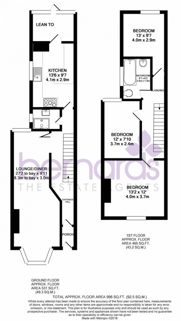 Floor Plan Image for 3 Bedroom Terraced House to Rent in **HALF PRICE FEES FOR NOVEMBER MOVE IN**