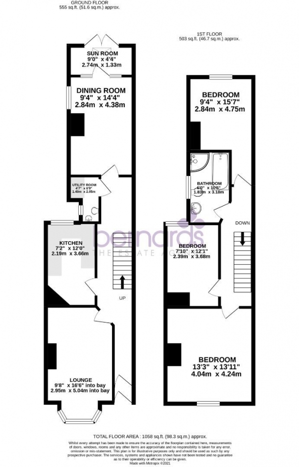 Floor Plan Image for 3 Bedroom Terraced House to Rent in Belgravia Road, Portsmouth