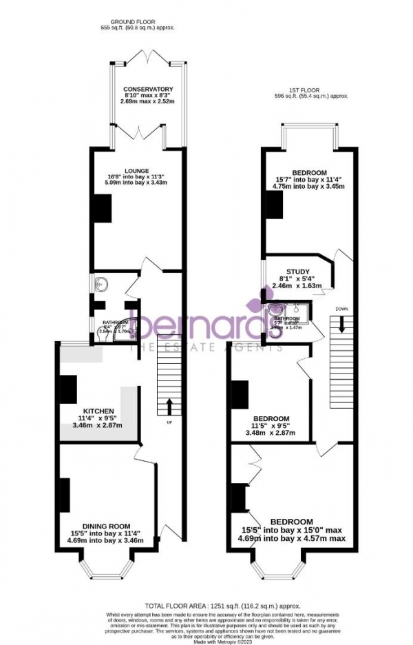 Floor Plan for 3 Bedroom Terraced House for Sale in St. Chads Avenue, Portsmouth, PO2, 0SB - Offers Over &pound325,000