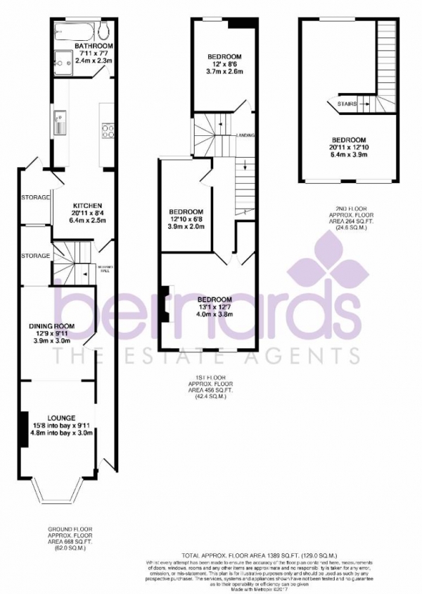 Floor Plan Image for 4 Bedroom Terraced House to Rent in Beresford Road, Portsmouth