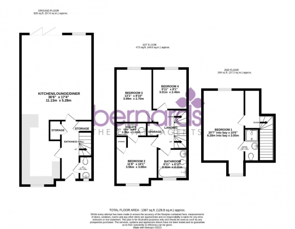 Floor Plan for 4 Bedroom Semi-Detached House to Rent in Farthing Row, Moneyfield Avenue, PO3, 6LA - £462 pw | £2000 pcm