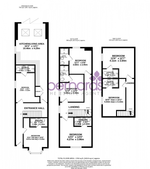 Floor Plan for 1 Bedroom House Share to Rent in Tennyson Road, Portsmouth, PO2, 7RY - £167 pw | £725 pcm