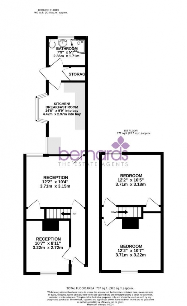 Floor Plan Image for 2 Bedroom Terraced House for Sale in Manchester Road, Portsmouth