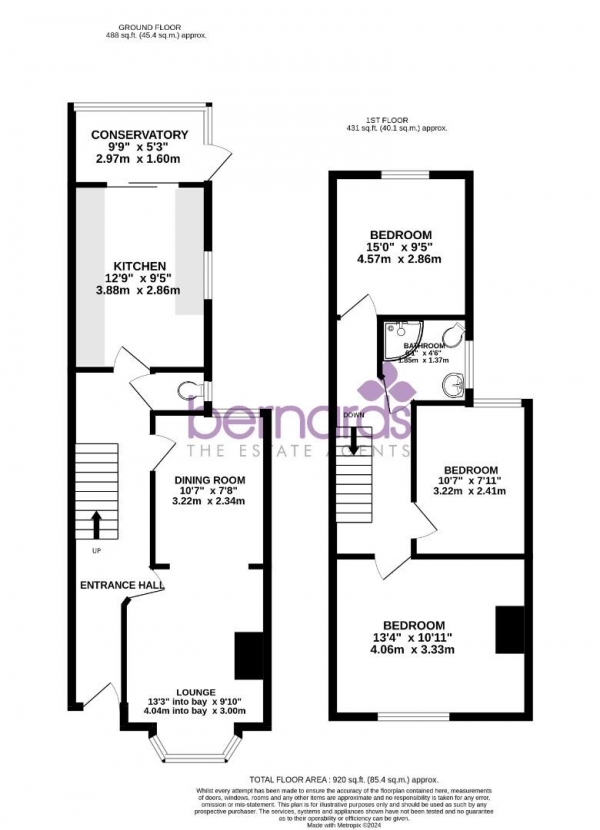 Floor Plan Image for 3 Bedroom Terraced House for Sale in Funtington Road, Portsmouth