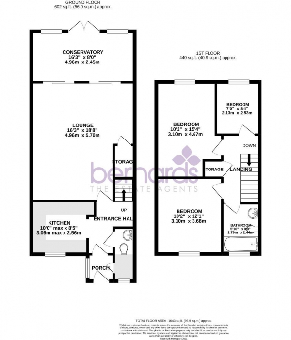 Floor Plan for 3 Bedroom Terraced House to Rent in Newney Close, Portsmouth, PO2, 0UH - £358 pw | £1550 pcm