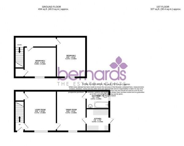 Floor Plan for 2 Bedroom Terraced House for Sale in Cardiff Road, Portsmouth, PO2, 8BN - Guide Price &pound220,000