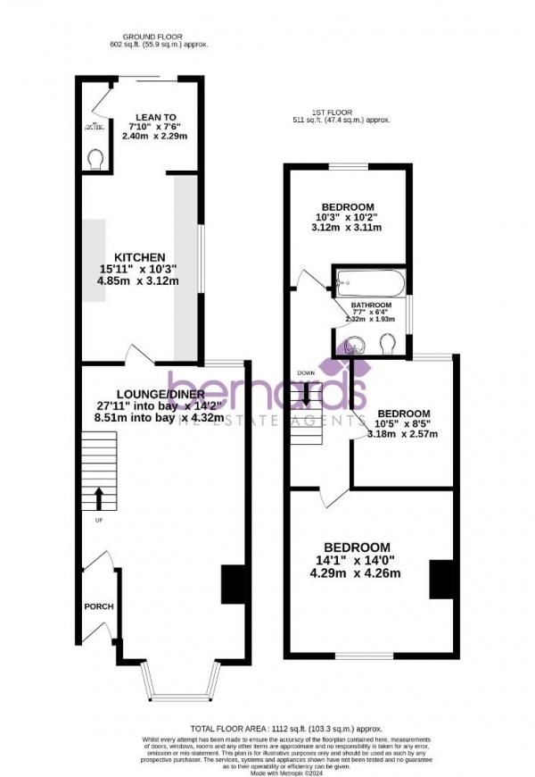 Floor Plan Image for 3 Bedroom End of Terrace House for Sale in Copnor Road, Portsmouth