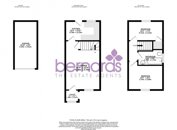 Floor Plan for 2 Bedroom Semi-Detached House for Sale in Marston Lane, Portsmouth, PO3, 5TW - Guide Price &pound260,000