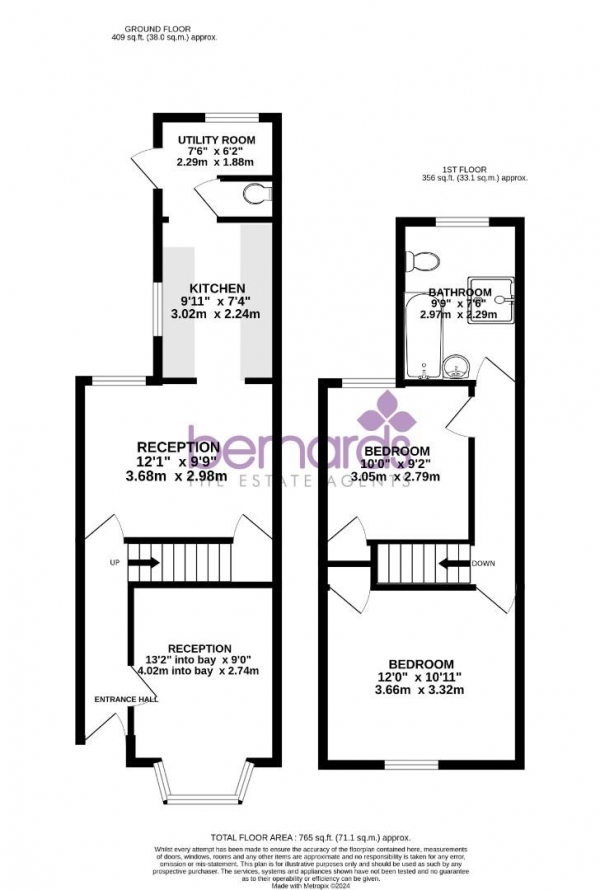 Floor Plan for 2 Bedroom Terraced House for Sale in Ranelagh Road, Portsmouth, PO2, 8EZ -  &pound210,000