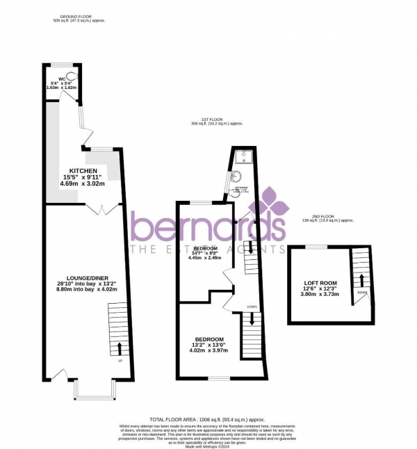 Floor Plan Image for 2 Bedroom End of Terrace House for Sale in North End Grove, Portsmouth