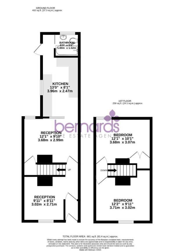 Floor Plan Image for 2 Bedroom Terraced House for Sale in Power Road, Portsmouth