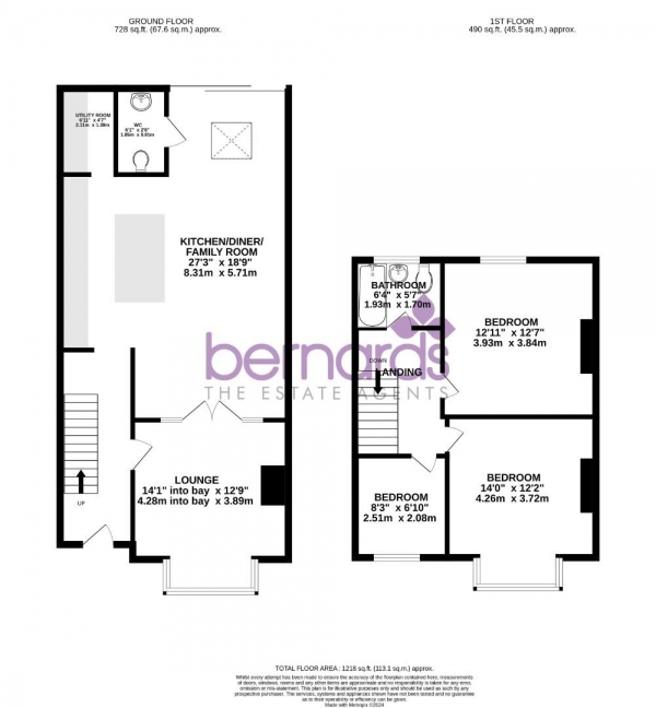 Floor Plan Image for 3 Bedroom Semi-Detached House for Sale in Merrivale Road, Hilsea