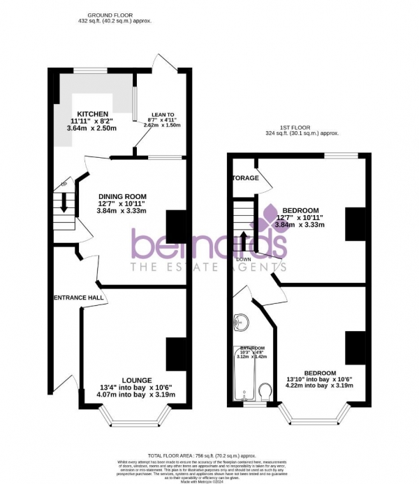 Floor Plan for 2 Bedroom Terraced House for Sale in St. Chads Avenue, Portsmouth, PO2, 0SA - Offers in Excess of &pound260,000