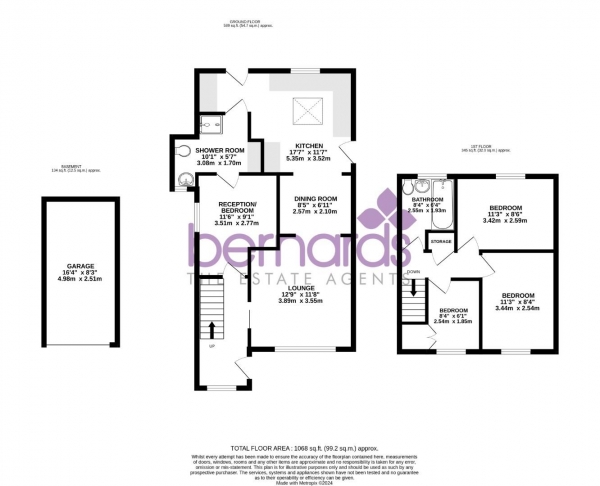 Floor Plan for 3 Bedroom Detached House for Sale in Althorpe Drive, Portsmouth, PO3, 5TQ - Guide Price &pound375,000