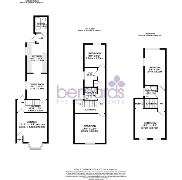 Floor Plan for 4 Bedroom Terraced House to Rent in Portchester Road, Portsmouth, PO2, 7JB - £369 pw | £1600 pcm