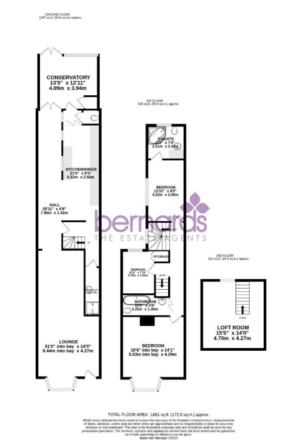 Floor Plan Image for 3 Bedroom Terraced House to Rent in London Road, Portsmouth