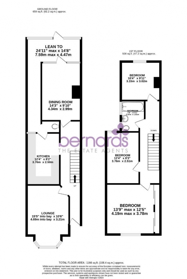 Floor Plan for 3 Bedroom End of Terrace House for Sale in Paddington Road, Portsmouth, PO2, 0DU - Guide Price &pound260,000