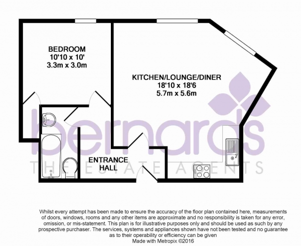 Floor Plan Image for 1 Bedroom Flat for Sale in Cornerstone House, London Road, Portsmouth, Hampshire