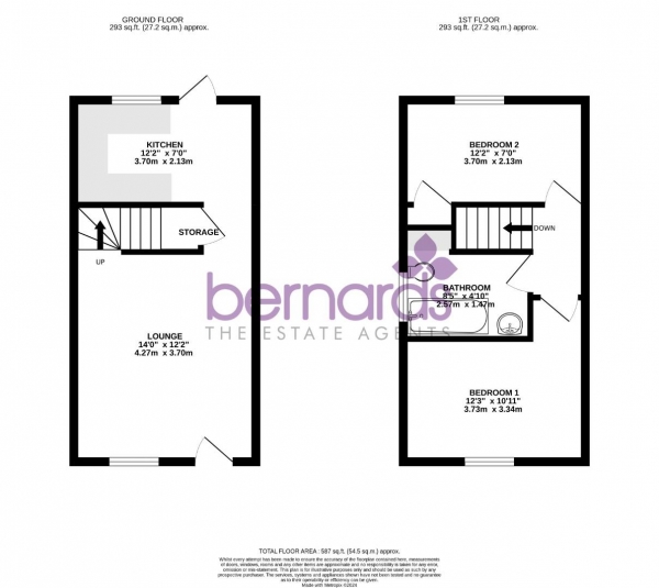 Floor Plan for 2 Bedroom Semi-Detached House for Sale in Ecton Lane, Portsmouth, PO3, 5TA - Guide Price &pound255,000