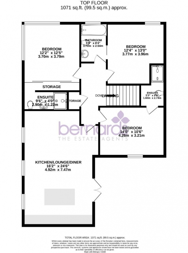 Floor Plan Image for 3 Bedroom Penthouse to Rent in High Street, Cosham