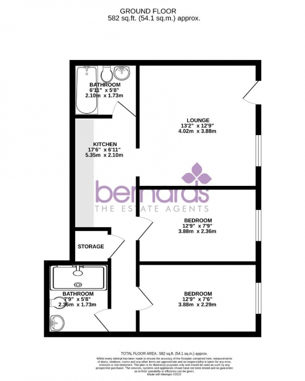 Floor Plan Image for 2 Bedroom Flat to Rent in The Old Portsmouth Gaol, Governors Walk, Portsmouth