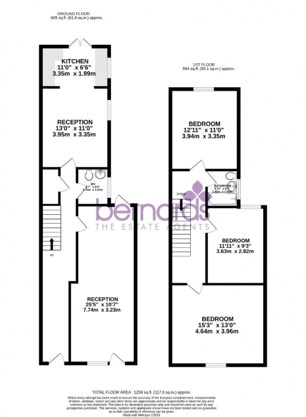 Floor Plan Image for 3 Bedroom Terraced House for Sale in Tangier Road, Portsmouth