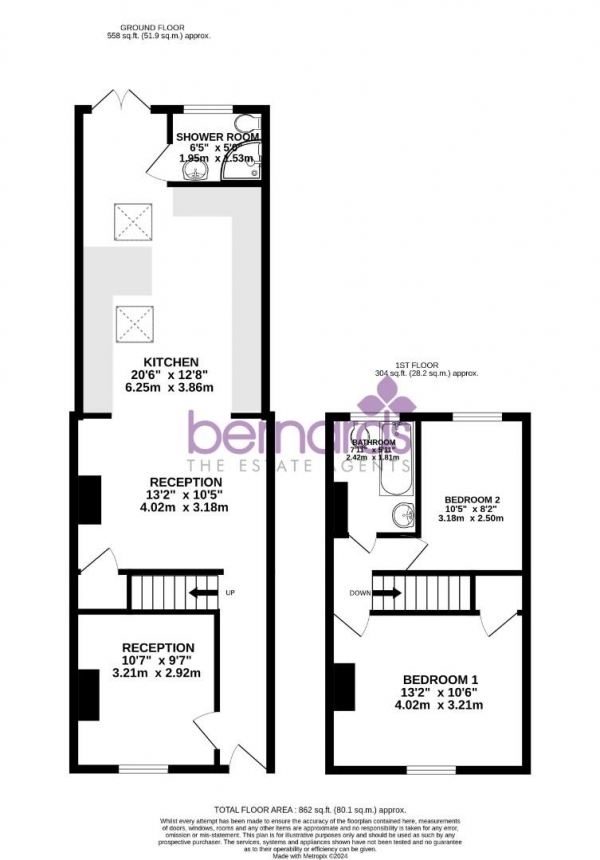 Floor Plan Image for 2 Bedroom Terraced House for Sale in Purbrook Road, Portsmouth