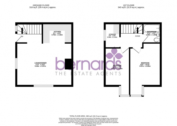 Floor Plan Image for 2 Bedroom End of Terrace House for Sale in Copnor Road, Portsmouth