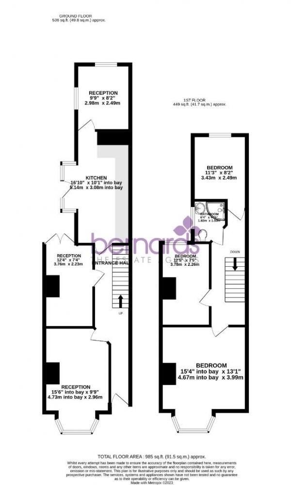 Floor Plan Image for 3 Bedroom Terraced House for Sale in Lyndhurst Road, Portsmouth