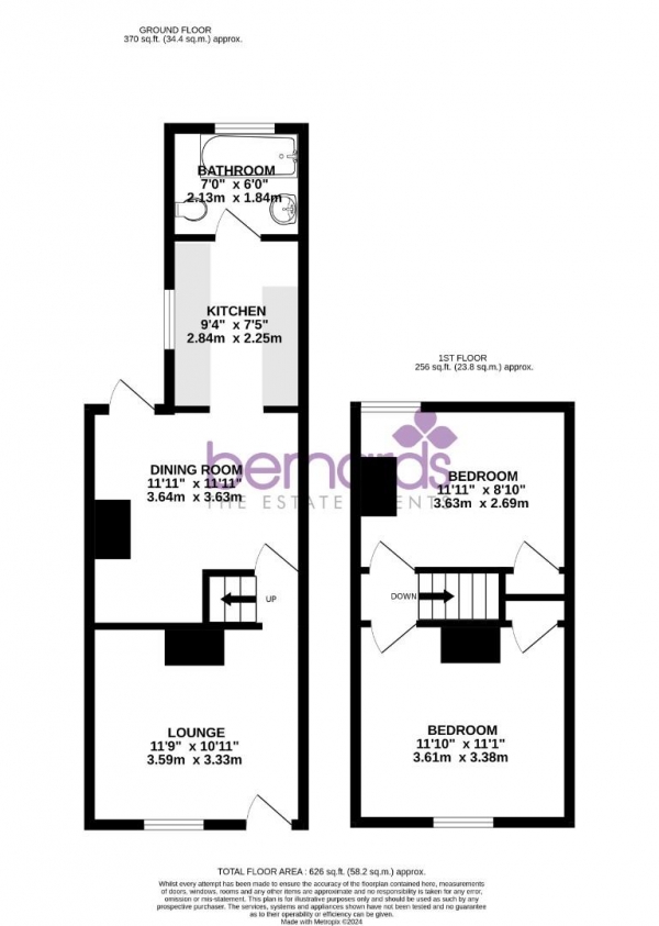 Floor Plan Image for 2 Bedroom Terraced House for Sale in Emsworth Road, Portsmouth