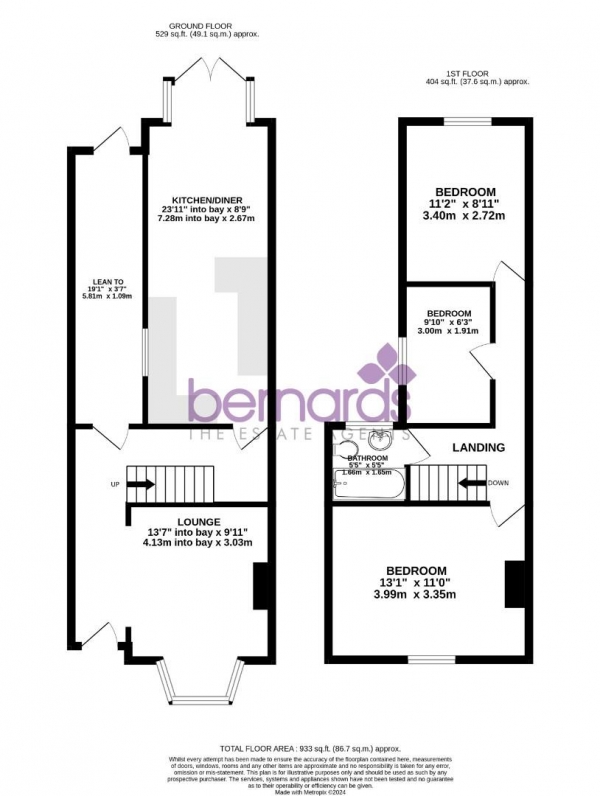 Floor Plan Image for 3 Bedroom Terraced House for Sale in Harcourt Road, Portsmouth