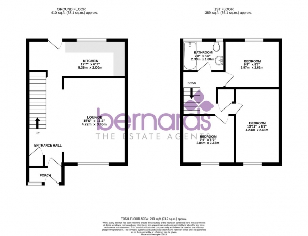 Floor Plan Image for 3 Bedroom Semi-Detached House to Rent in Coltsmead, Portsmouth