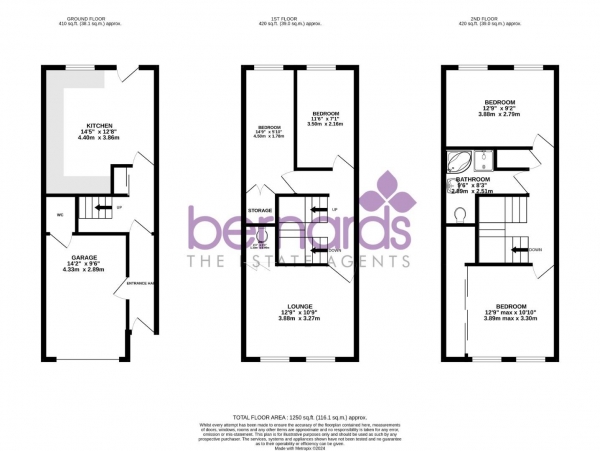 Floor Plan Image for 4 Bedroom Town House for Sale in Steerforth Close, Portsmouth