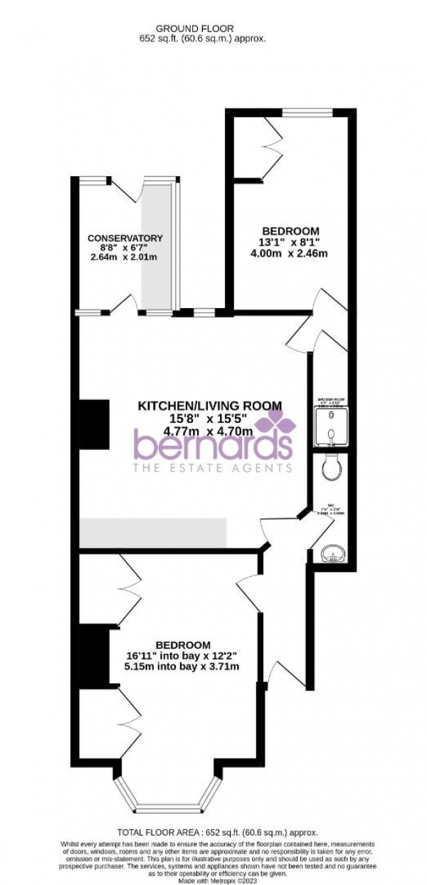 Floor Plan Image for 2 Bedroom Flat to Rent in Ophir Road, Portsmouth