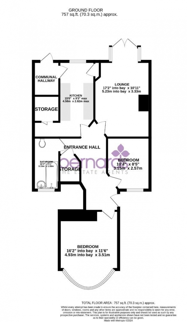 Floor Plan Image for 2 Bedroom Flat for Sale in Northern Parade, Portsmouth