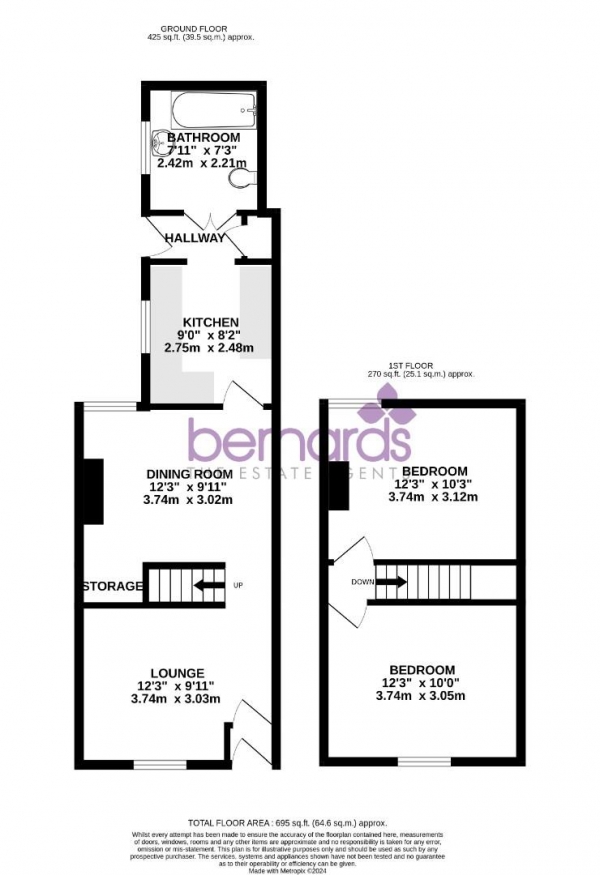 Floor Plan Image for 2 Bedroom Terraced House for Sale in Byerley Road, Portsmouth