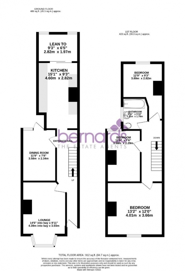 Floor Plan Image for 3 Bedroom Terraced House to Rent in Widley Road, Portsmouth